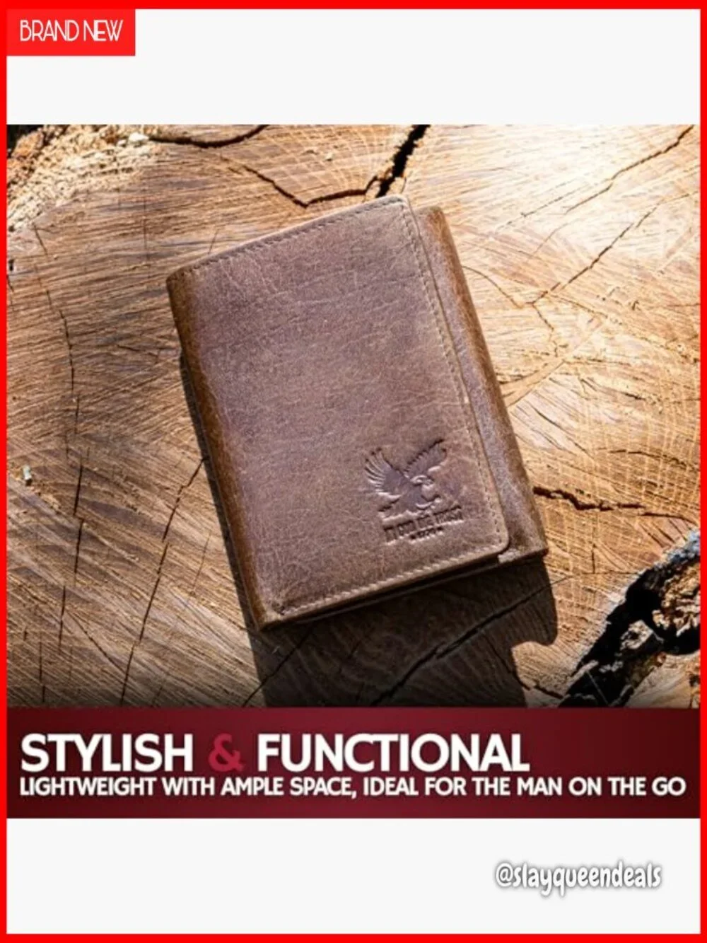 Men's RFID Blocking Leather Trifold Wallet With ID Pocket
